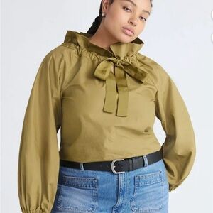 Free Assembly women’s ruffle neck cotton top